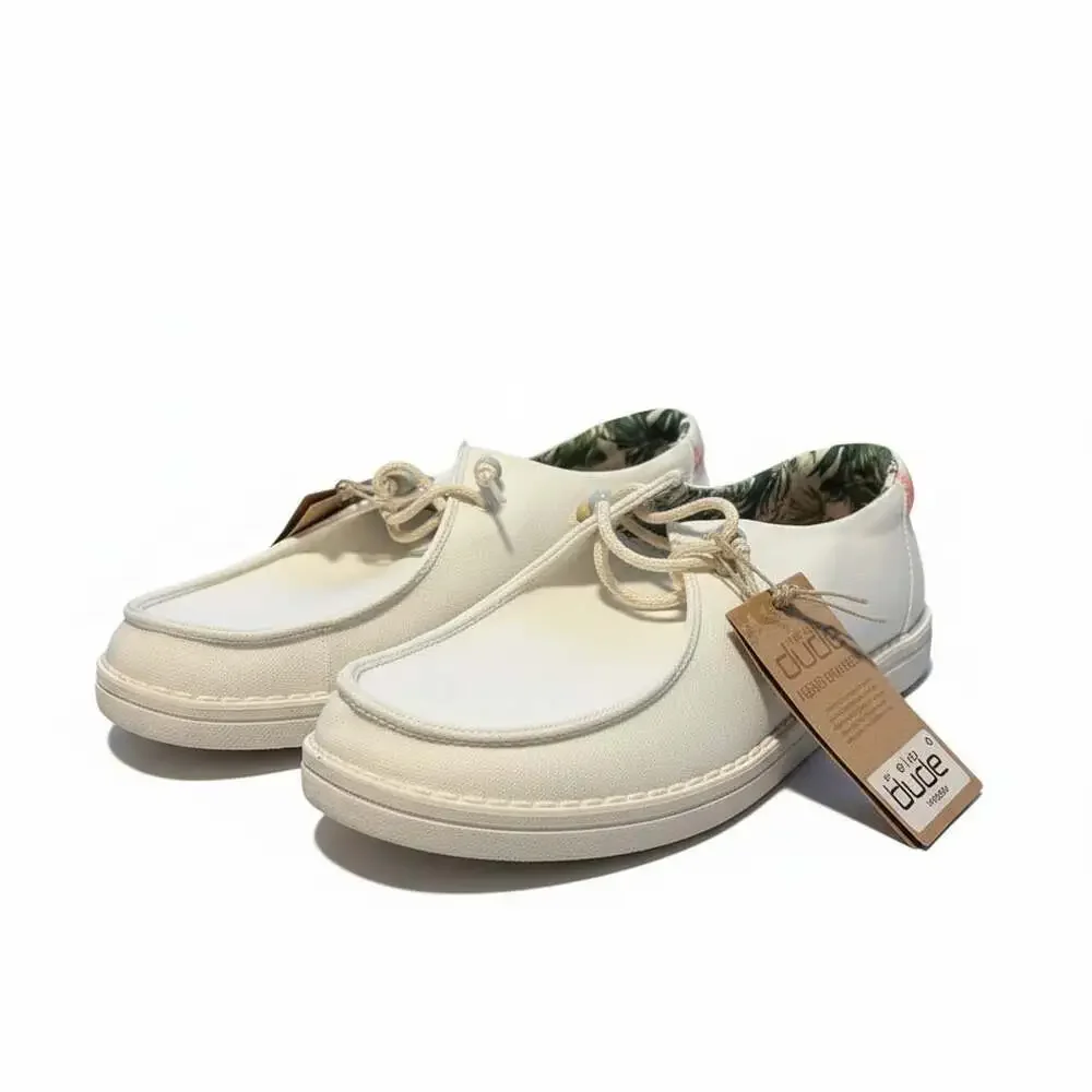 HEYDUDE Women's Wendy Natural Salt White Slip-On Casual Shoes - Picture 2 of 8